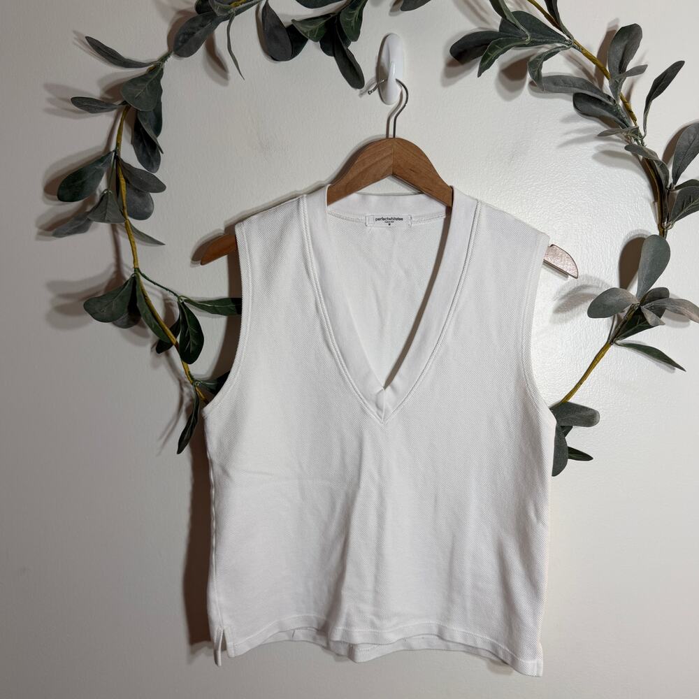 Perfectwhitetee White V Neck Tank